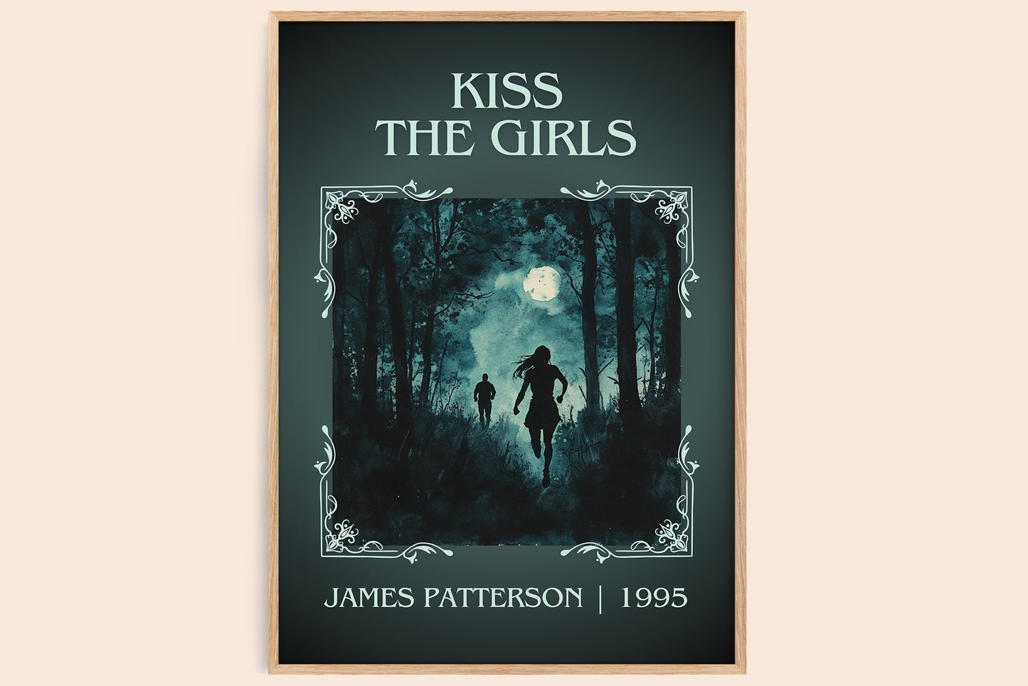 Kiss the Girls classic book art book poster by James Patterson – framed literary art print