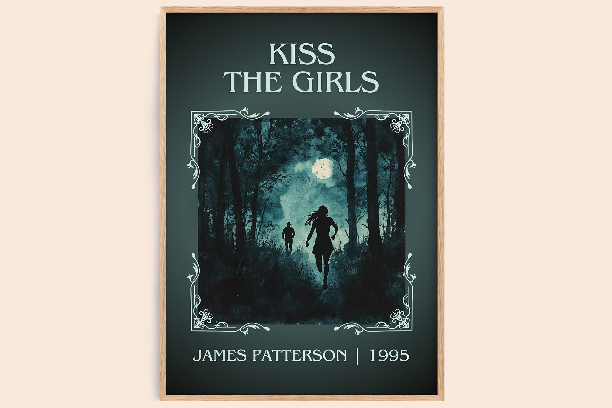 Kiss the Girls classic book art book poster by James Patterson – framed literary art print