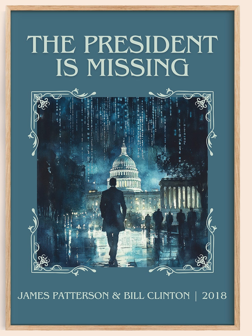 The President Is Missing classic book art book poster by James Patterson – framed literary art print