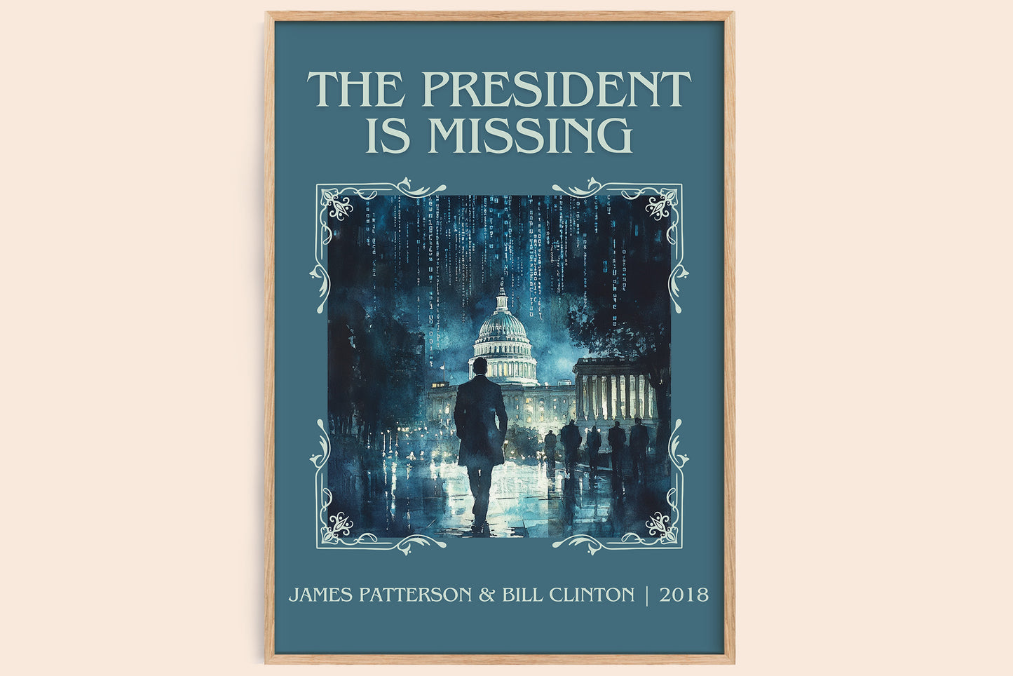 The President Is Missing classic book art book poster by James Patterson – framed literary art print