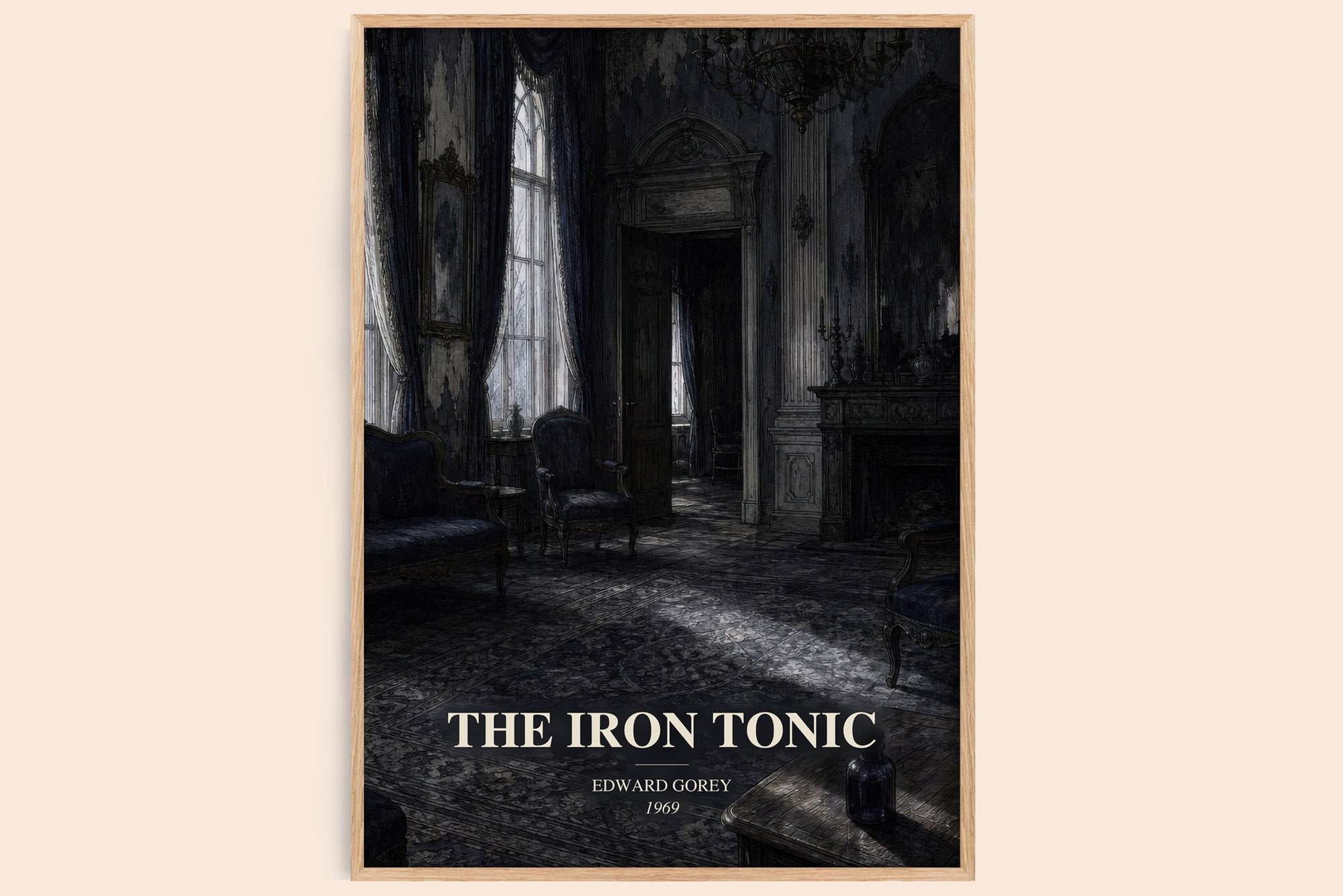 The Iron Tonic watercolour book poster by Edward Gorey – framed literary art print