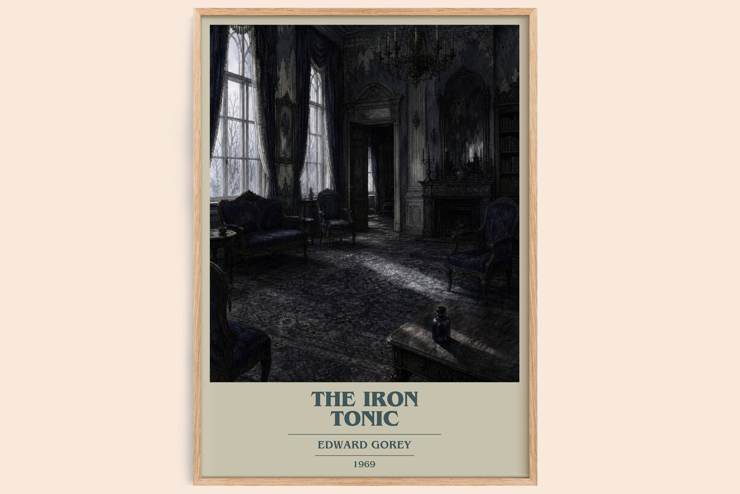 The Iron Tonic book cover book poster by Edward Gorey – framed literary art print