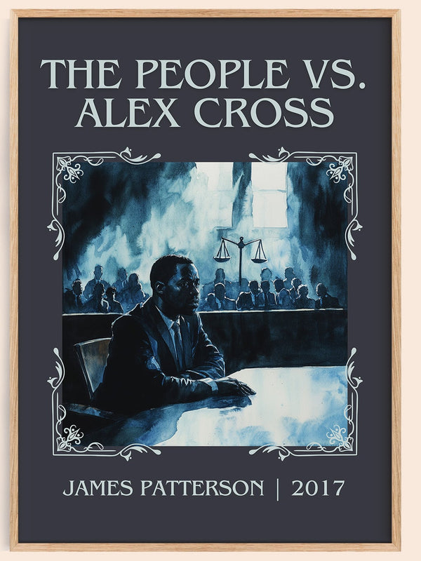 The People Vs. Alex Cross classic book art book poster by James Patterson – framed literary art print