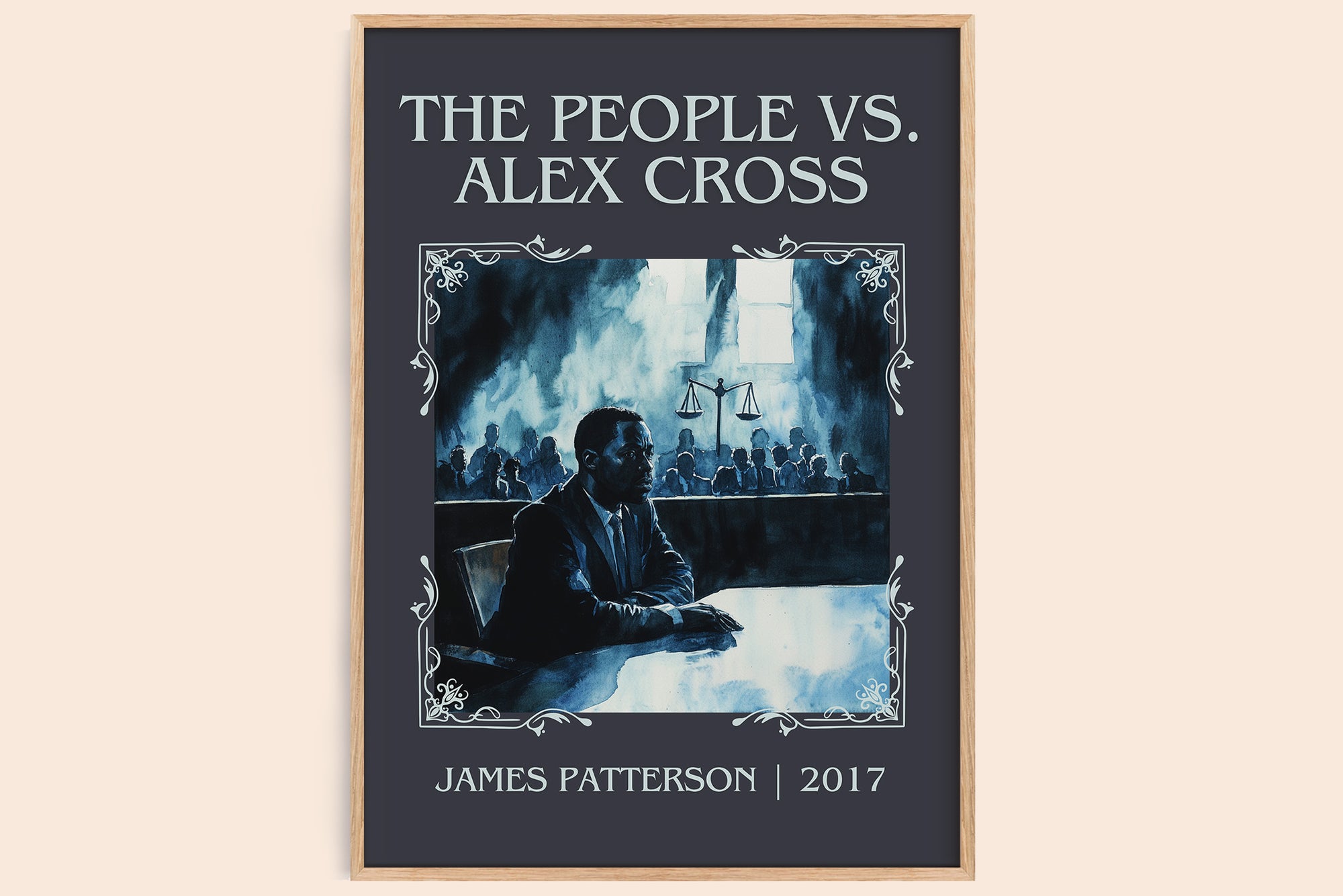 The People Vs. Alex Cross classic book art book poster by James Patterson – framed literary art print
