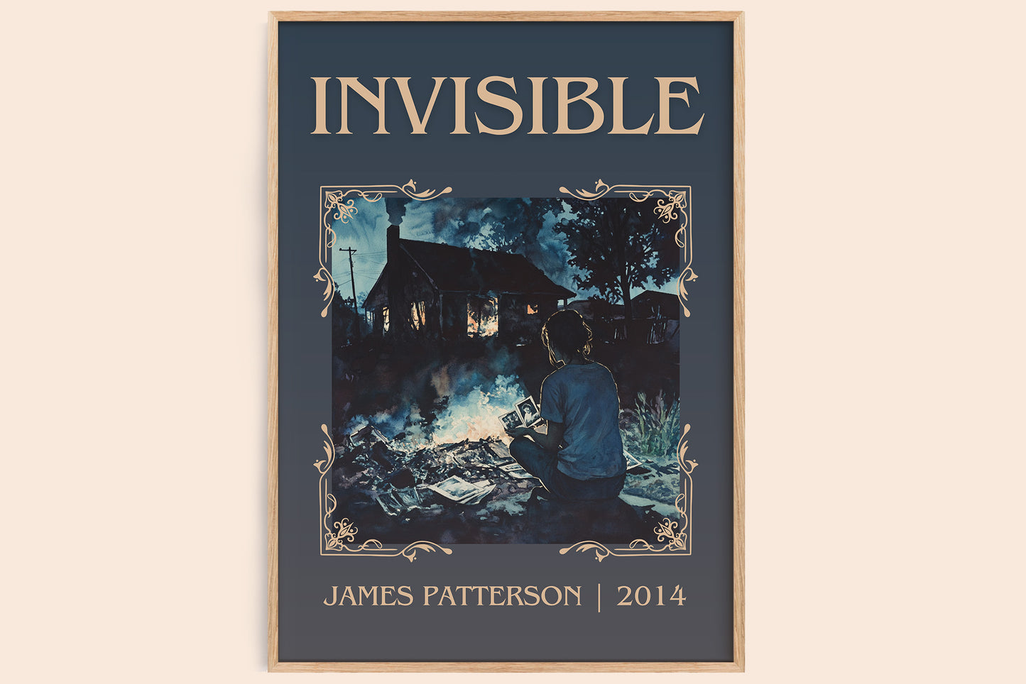 Invisible classic book art book poster by James Patterson – framed literary art print