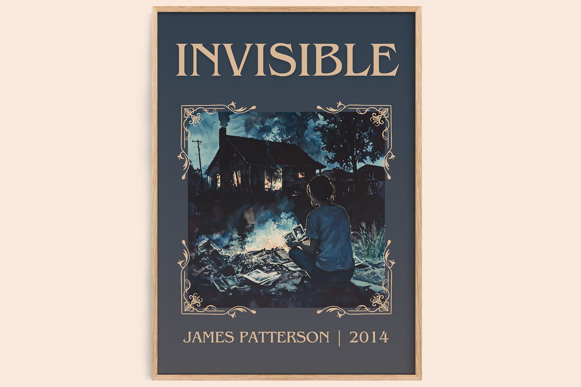 Invisible classic book art book poster by James Patterson – framed literary art print