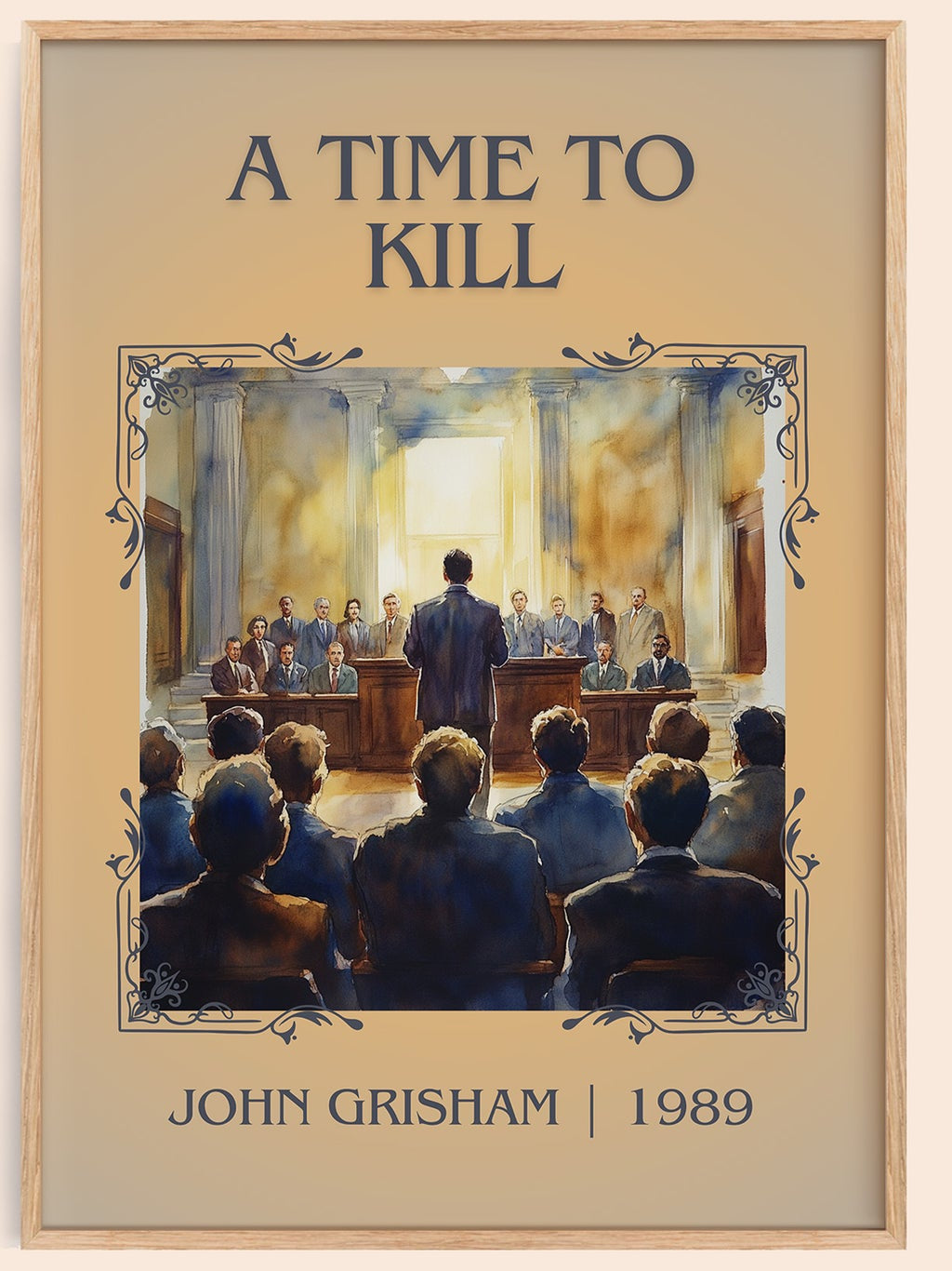 A Time to Kill classic book art book poster by John Grisham – framed literary art print