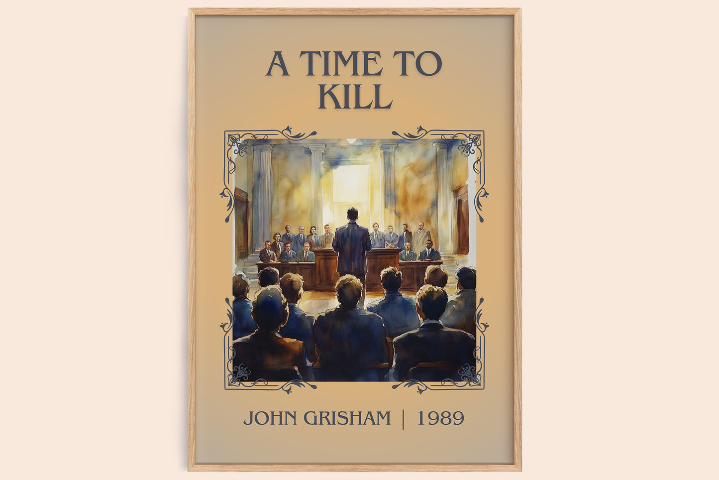 A Time to Kill classic book art book poster by John Grisham – framed literary art print