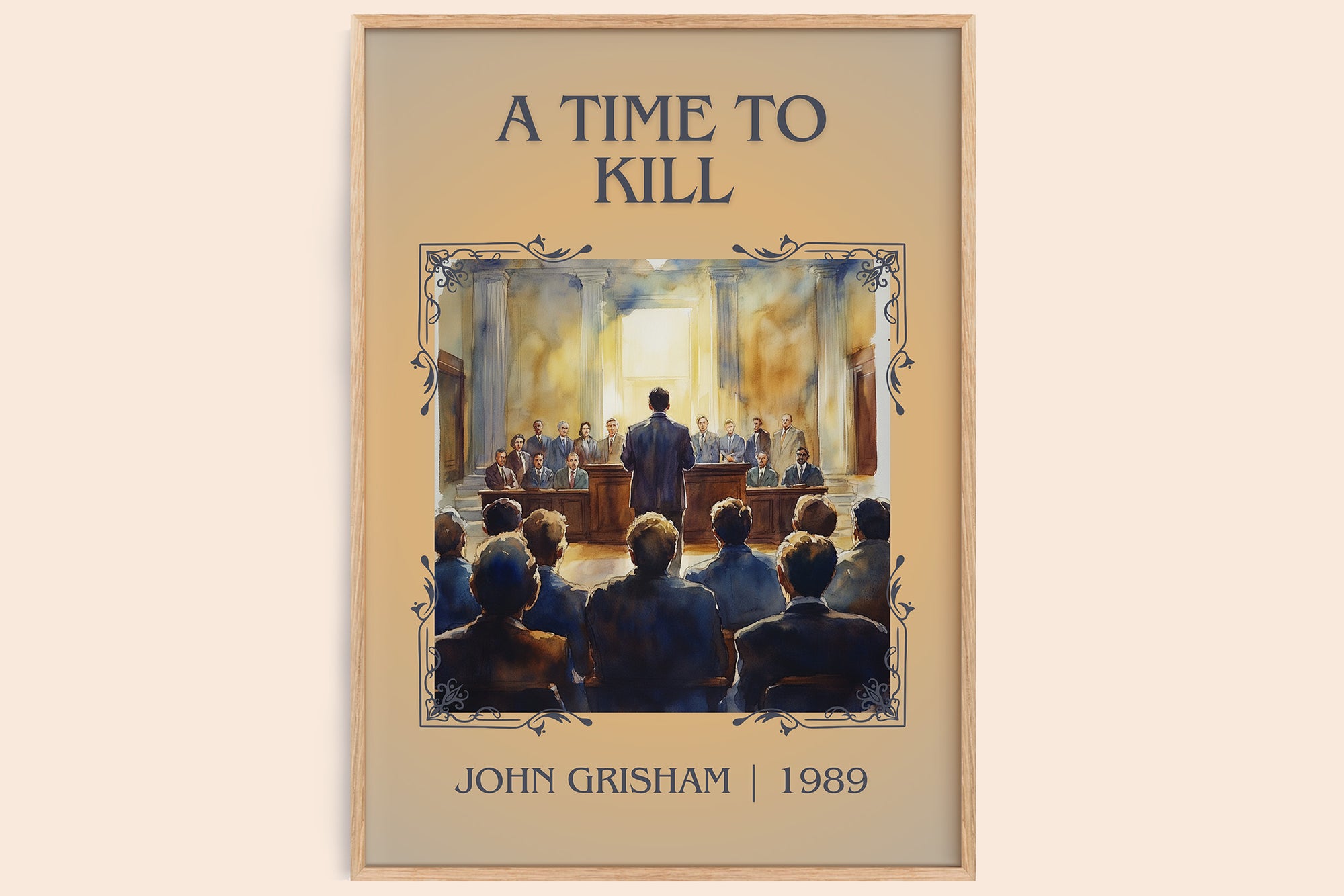 A Time to Kill classic book art book poster by John Grisham – framed literary art print