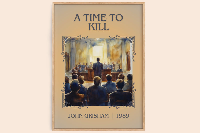 A Time to Kill classic book art book poster by John Grisham – framed literary art print