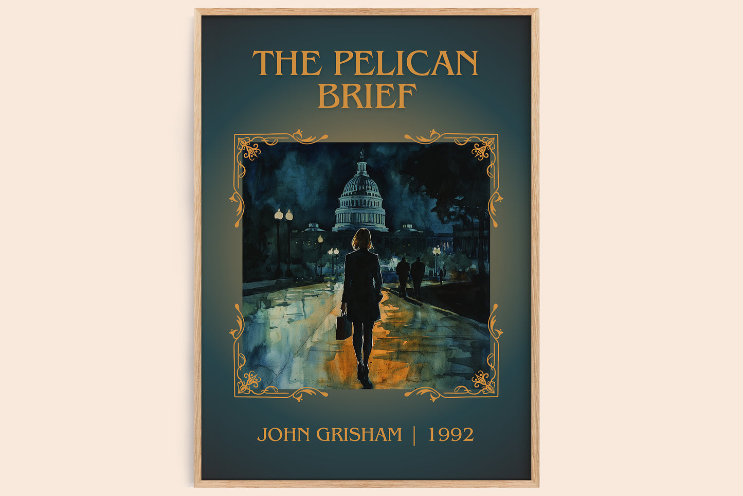 The Pelican Brief classic book art book poster by John Grisham – framed literary art print