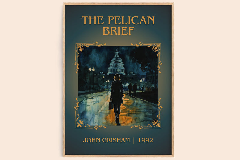 The Pelican Brief classic book art book poster by John Grisham – framed literary art print