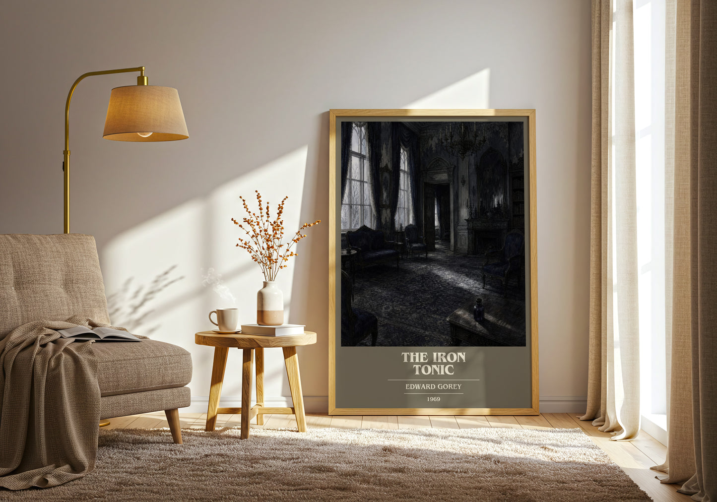 The Iron Tonic book cover print on bookshelf – Edward Gorey fan gift