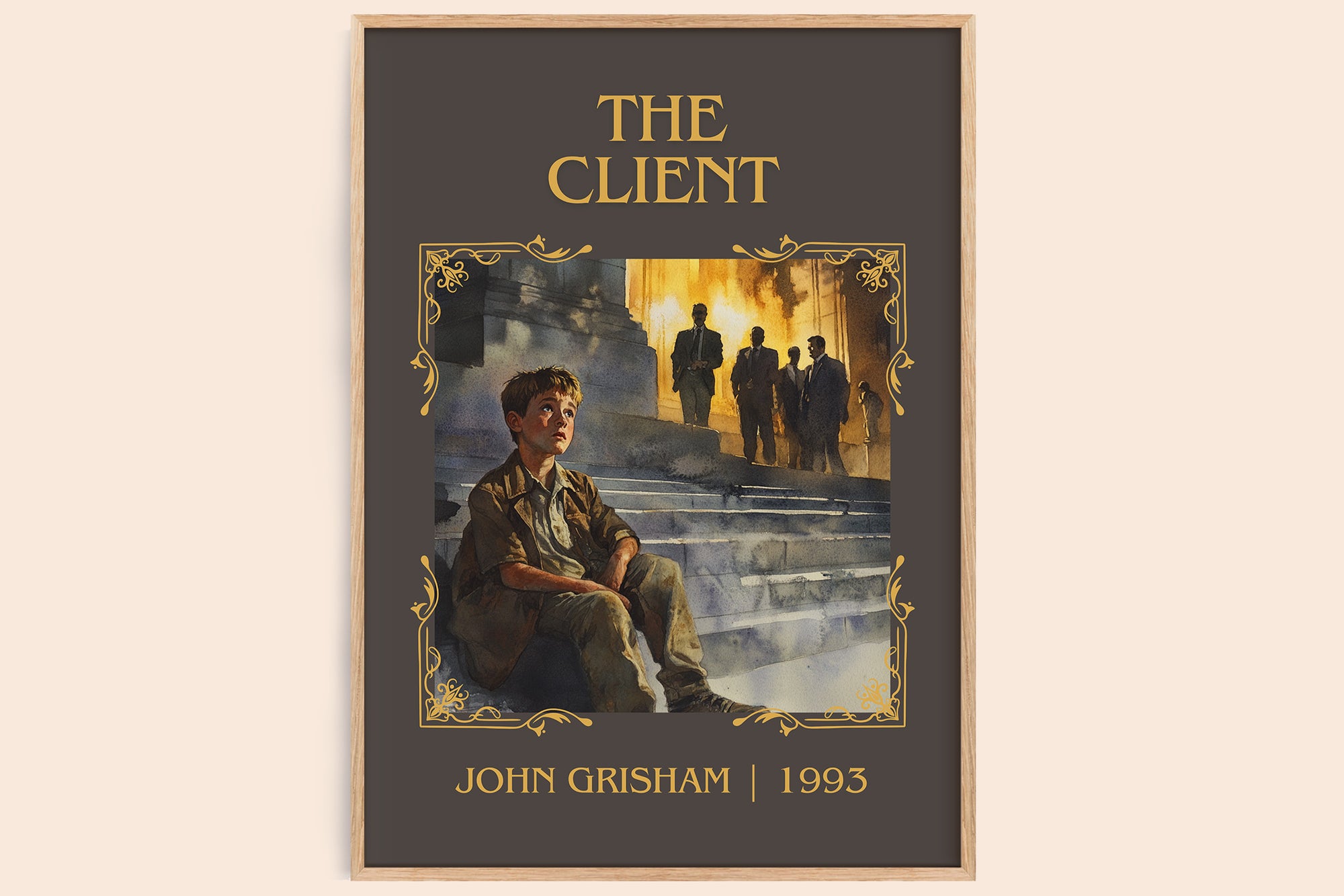 The Client classic book art book poster by John Grisham – framed literary art print