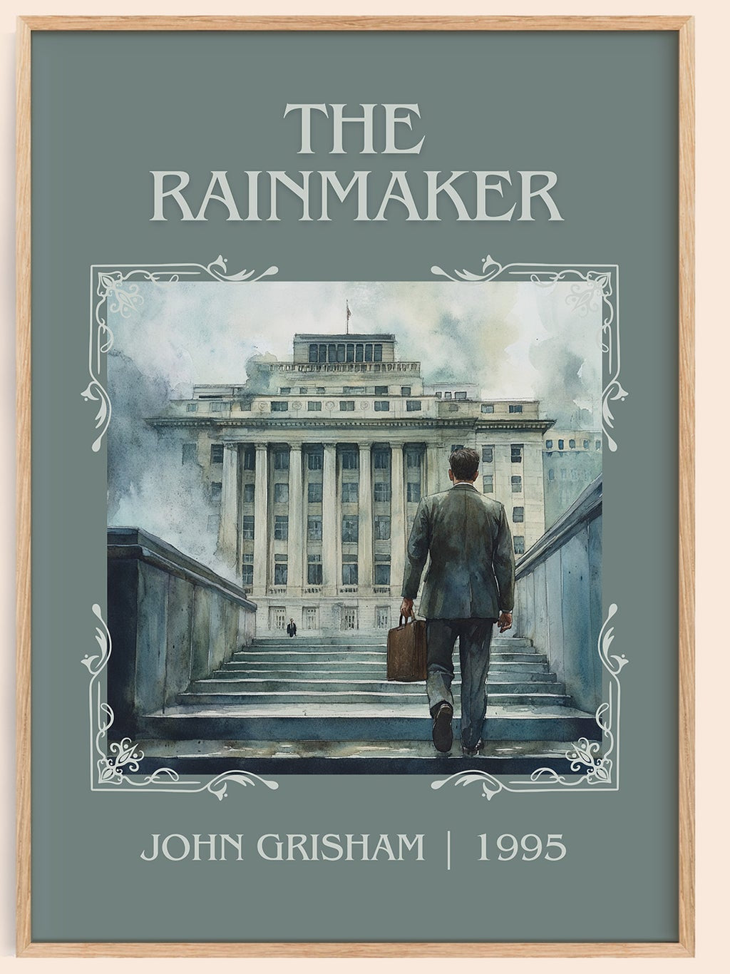 The Rainmaker classic book art book poster by John Grisham – framed literary art print