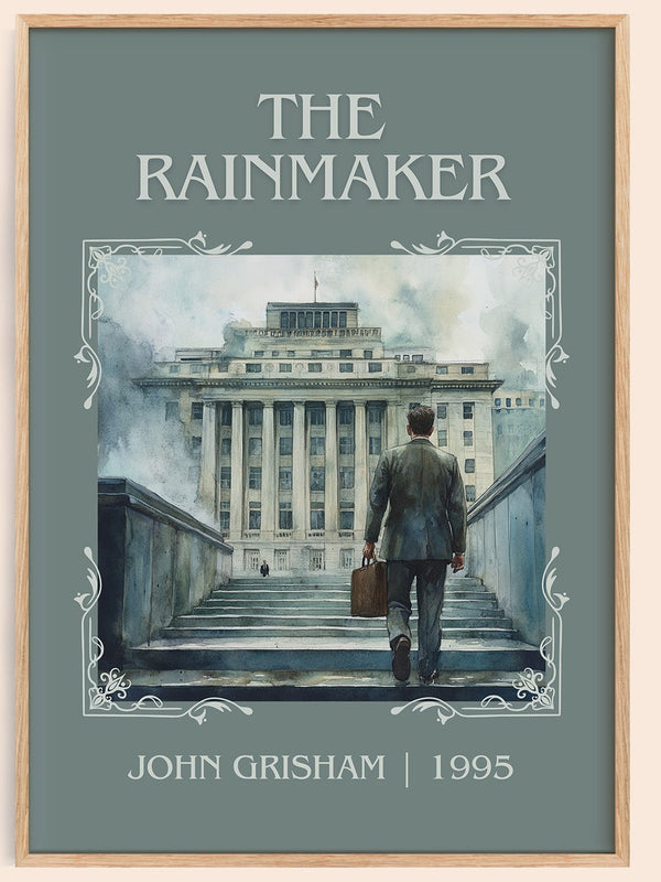 The Rainmaker classic book art book poster by John Grisham – framed literary art print