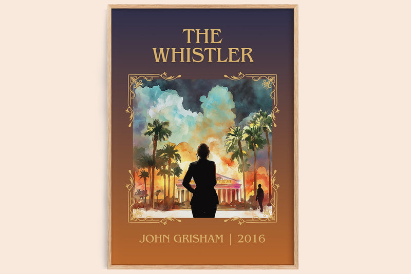 The Whistler classic book art book poster by John Grisham – framed literary art print