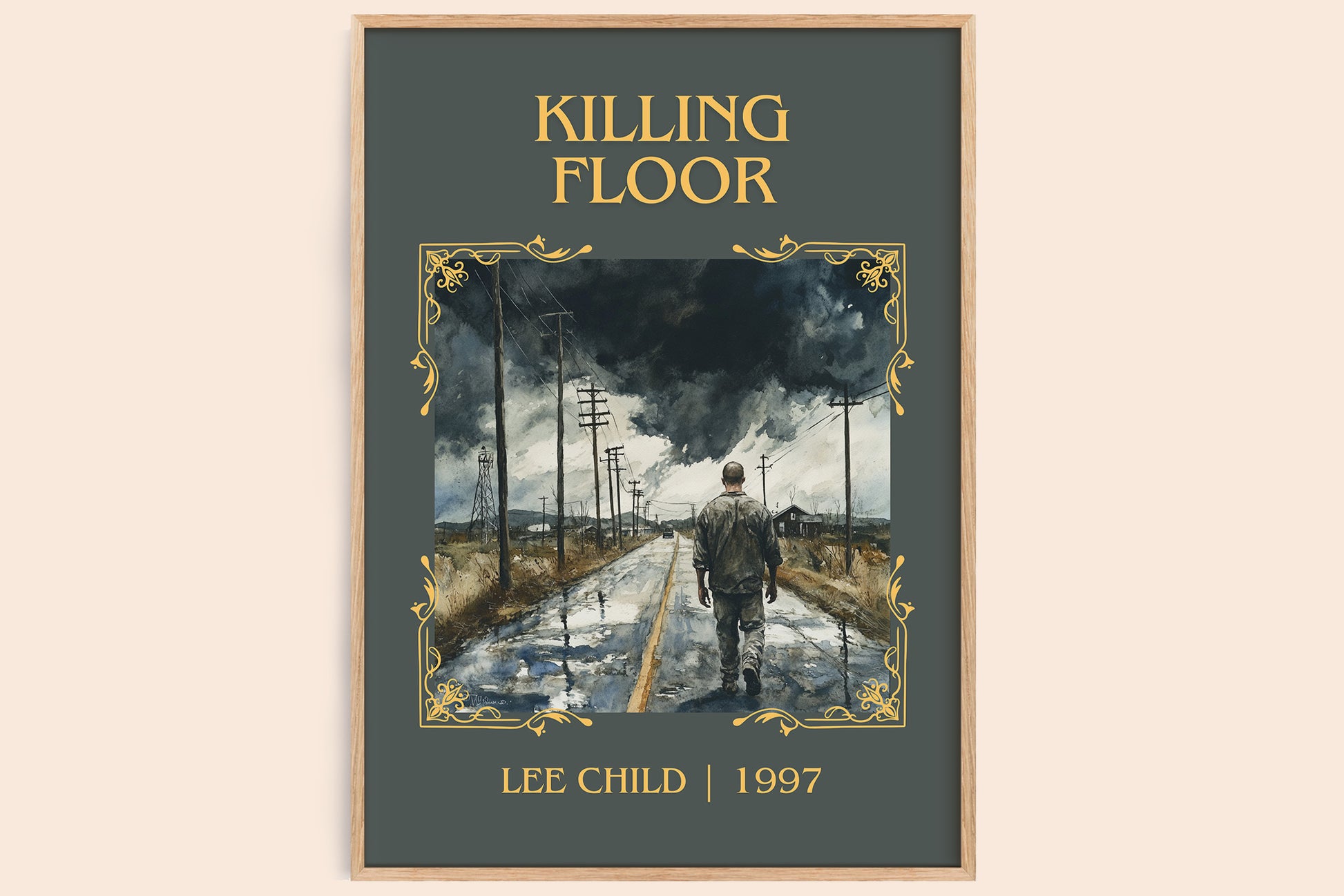 Killing Floor classic book art book poster by Lee Child – framed literary art print