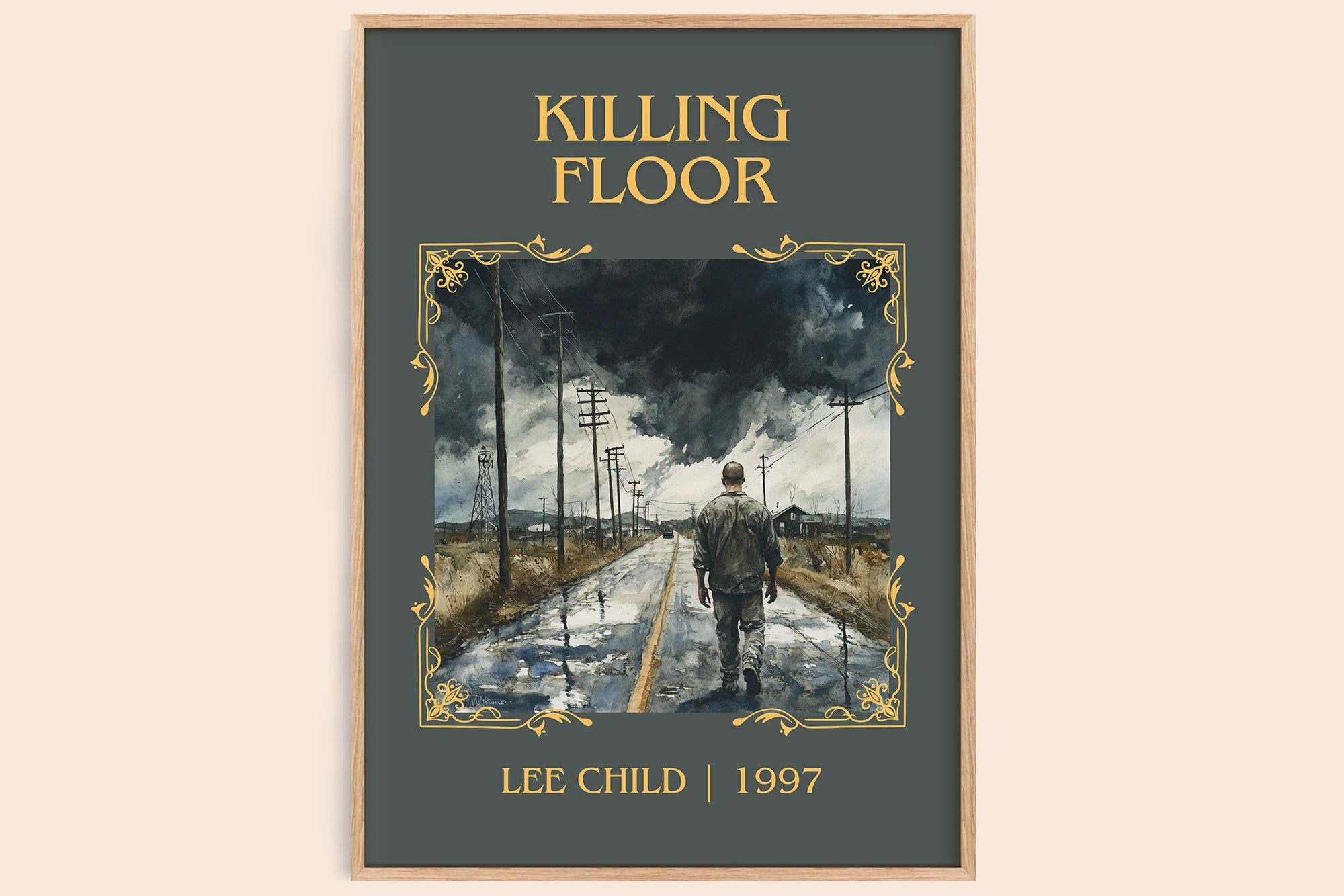 Killing Floor classic book art book poster by Lee Child – framed literary art print