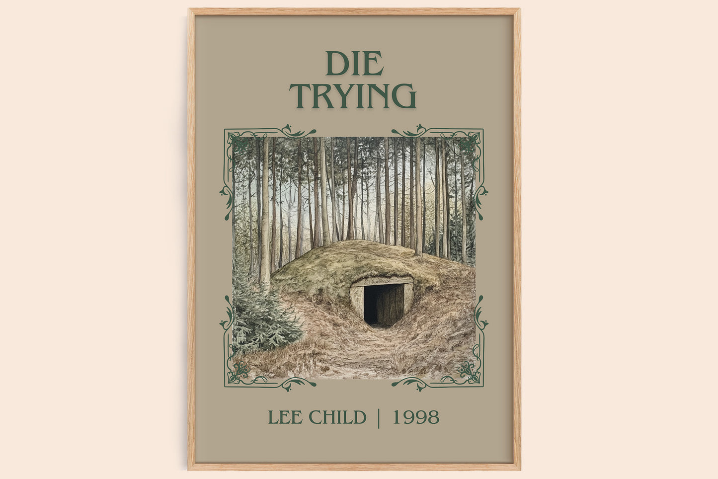 Die Trying classic book art book poster by Lee Child – framed literary art print