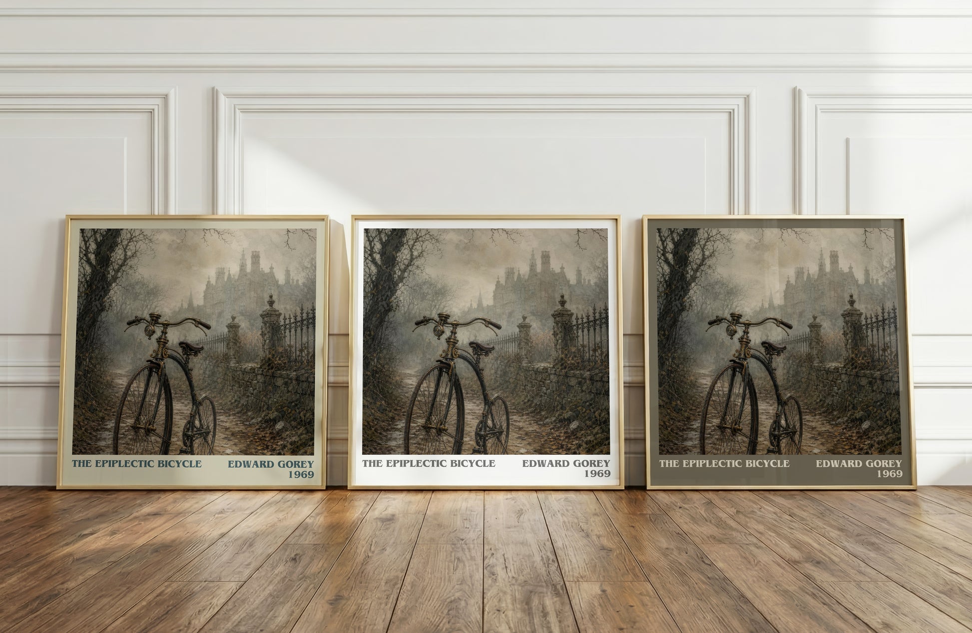 The Epiplectic Bicycle literary art print colour and style options – Edward Gorey book art