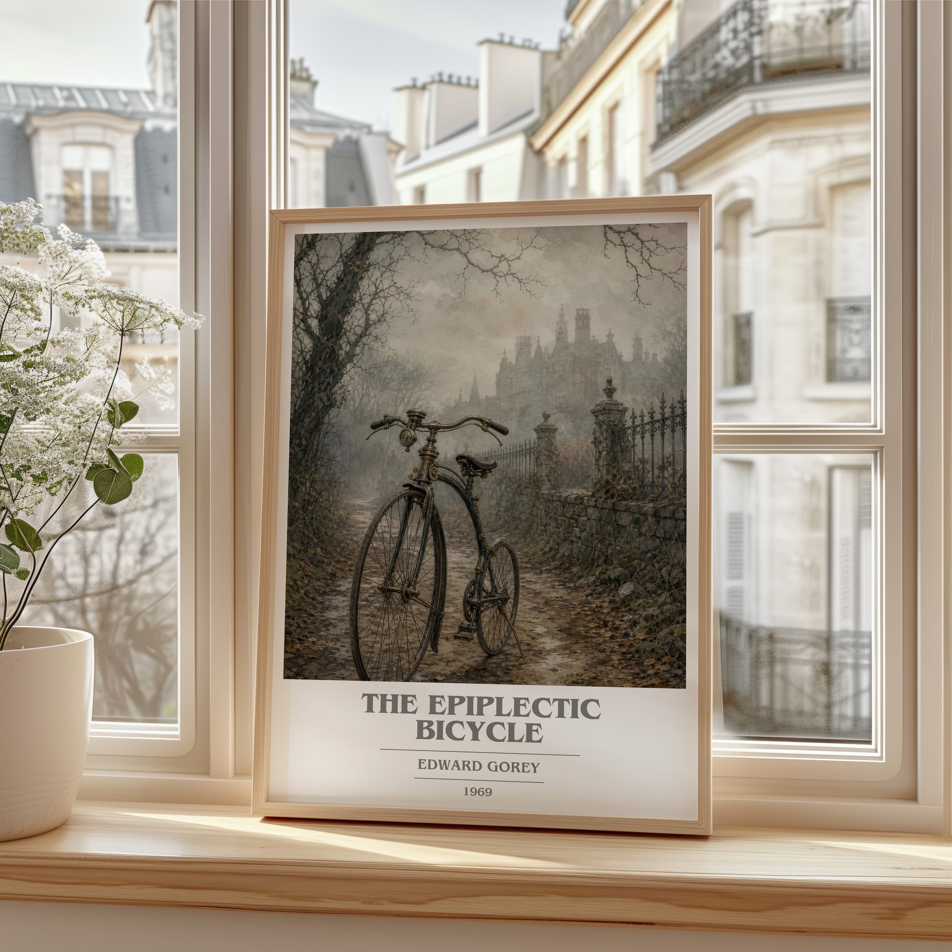The Epiplectic Bicycle book cover poster colour and style options – Edward Gorey book art