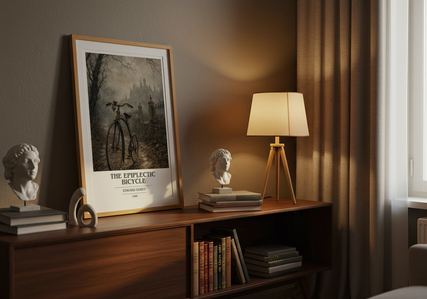 The Epiplectic Bicycle book cover book poster framed on wall – childrens wall art