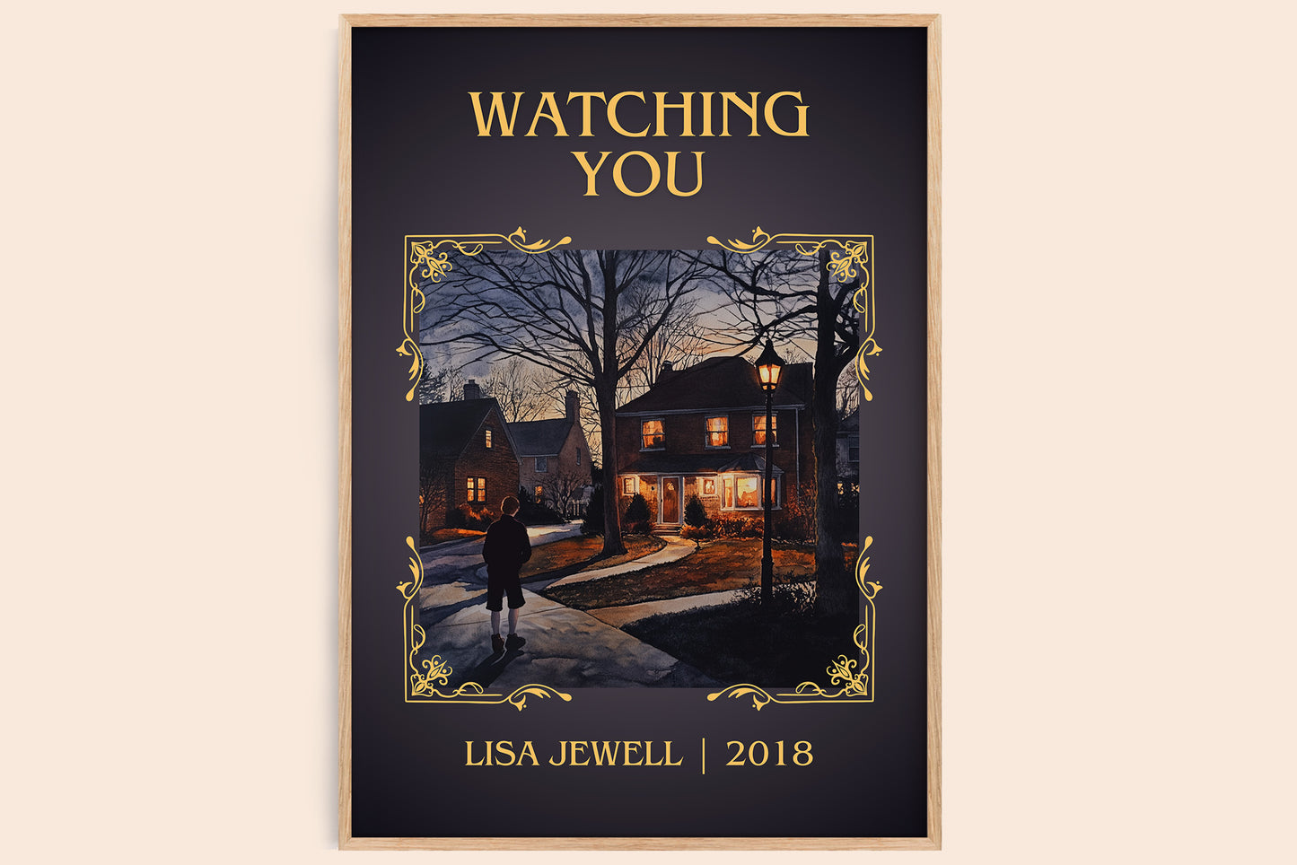 Watching You classic book art book poster by Lisa Jewell – framed literary art print