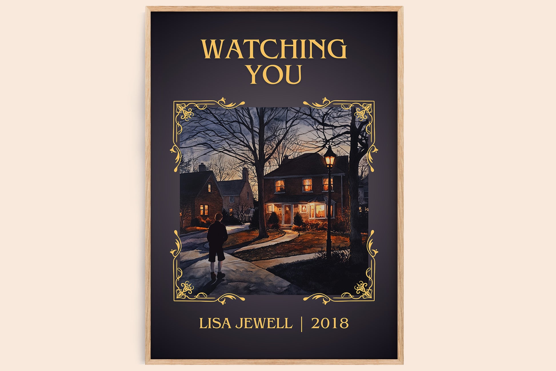 Watching You classic book art book poster by Lisa Jewell – framed literary art print
