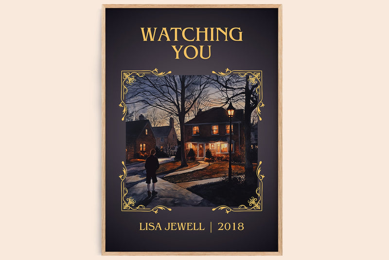 Watching You classic book art book poster by Lisa Jewell – framed literary art print