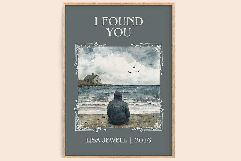 I Found You classic book art book poster by Lisa Jewell – framed literary art print
