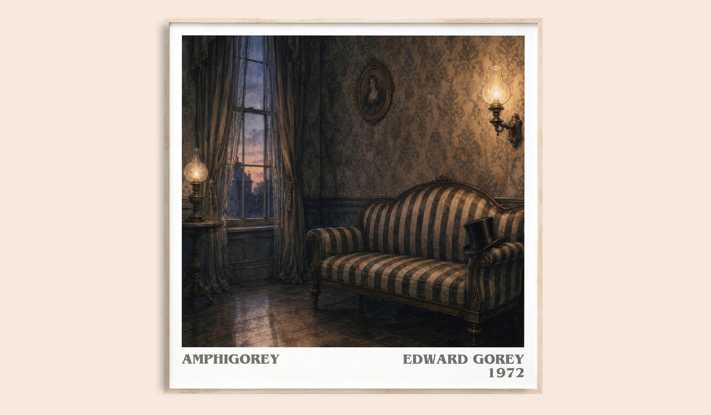 Amphigorey literary book poster by Edward Gorey – framed literary art print