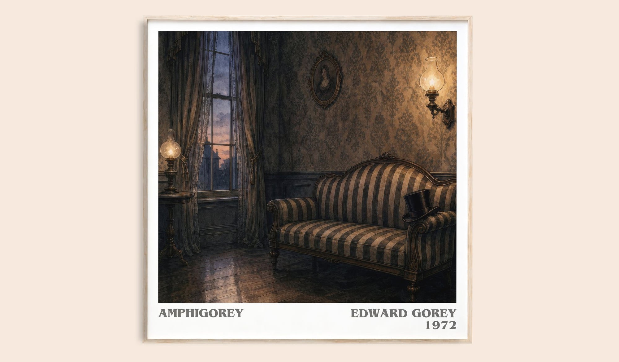 Amphigorey literary book poster by Edward Gorey – framed literary art print