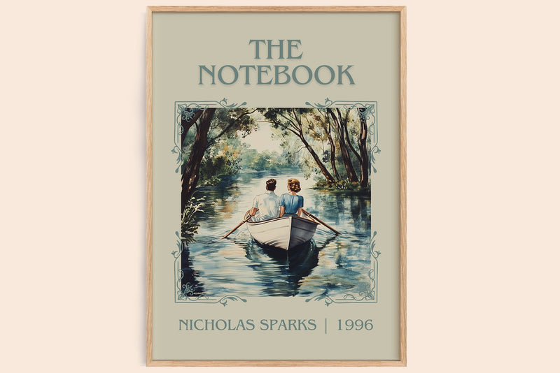 The Notebook classic book art book poster by Nicholas Sparks – framed literary art print