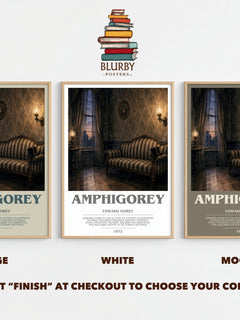 Amphigorey bookish print framed by window – literary home decor