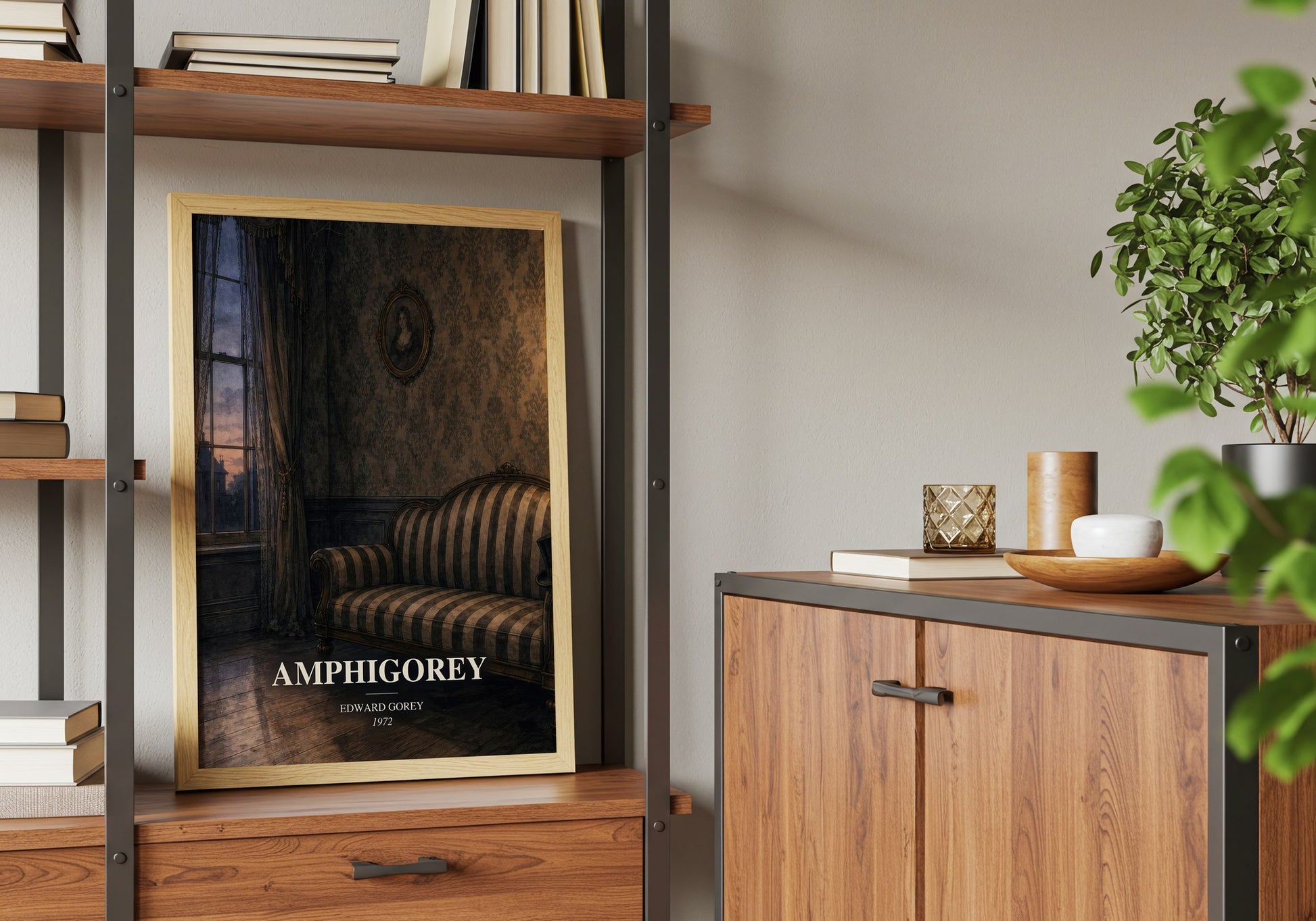 Amphigorey book watercolour illustration paper finish options – matte satin gloss