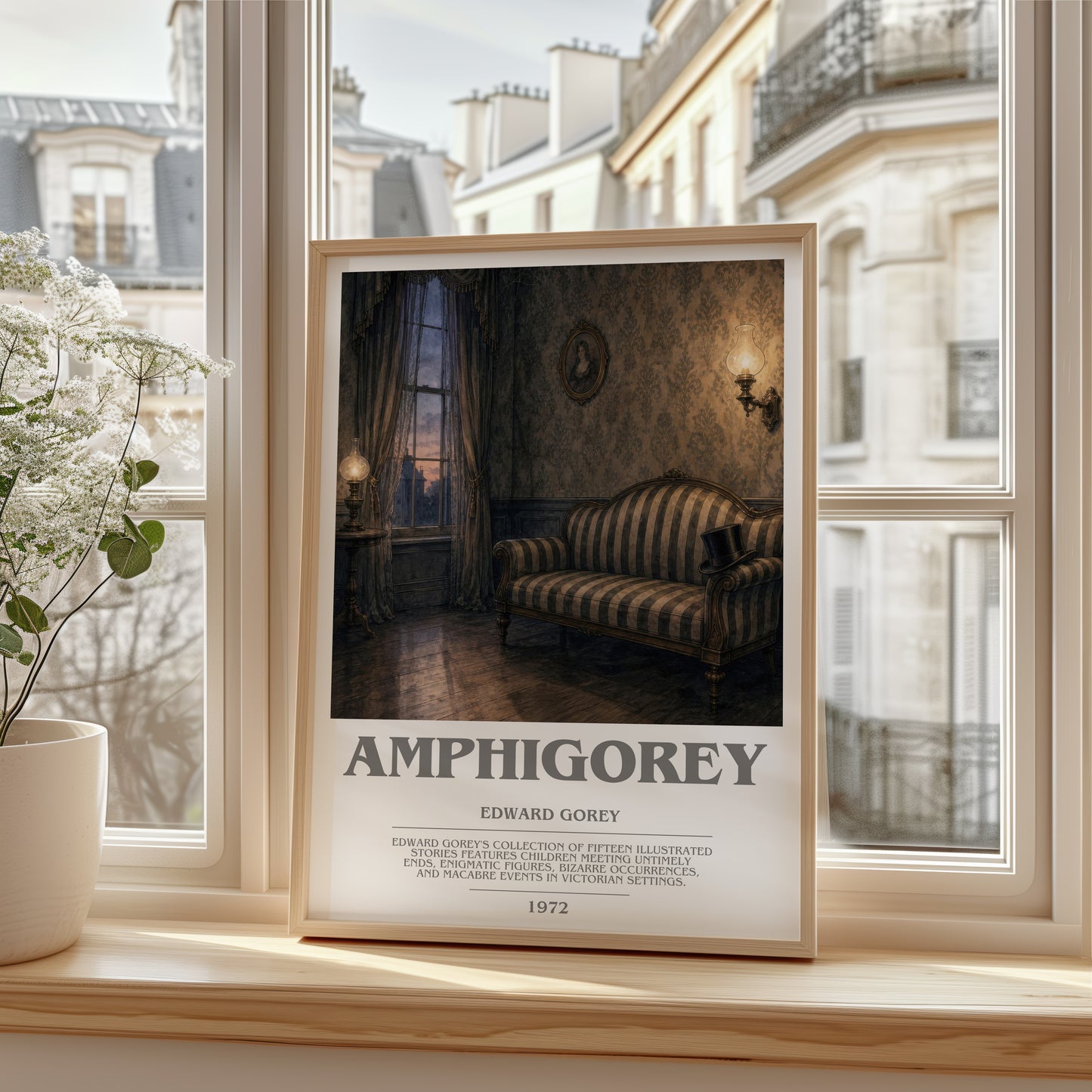 Amphigorey bookish poster colour and style options – Edward Gorey book art