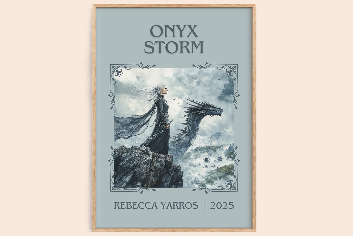 Onyx Storm classic book art book poster by Rebecca Yarros – framed literary art print