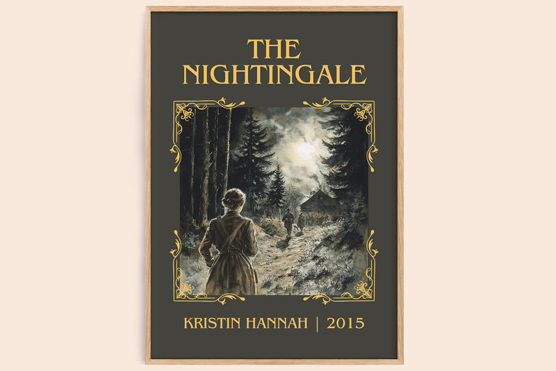The Nightingale classic book art book poster by Kristin Hannah – framed literary art print