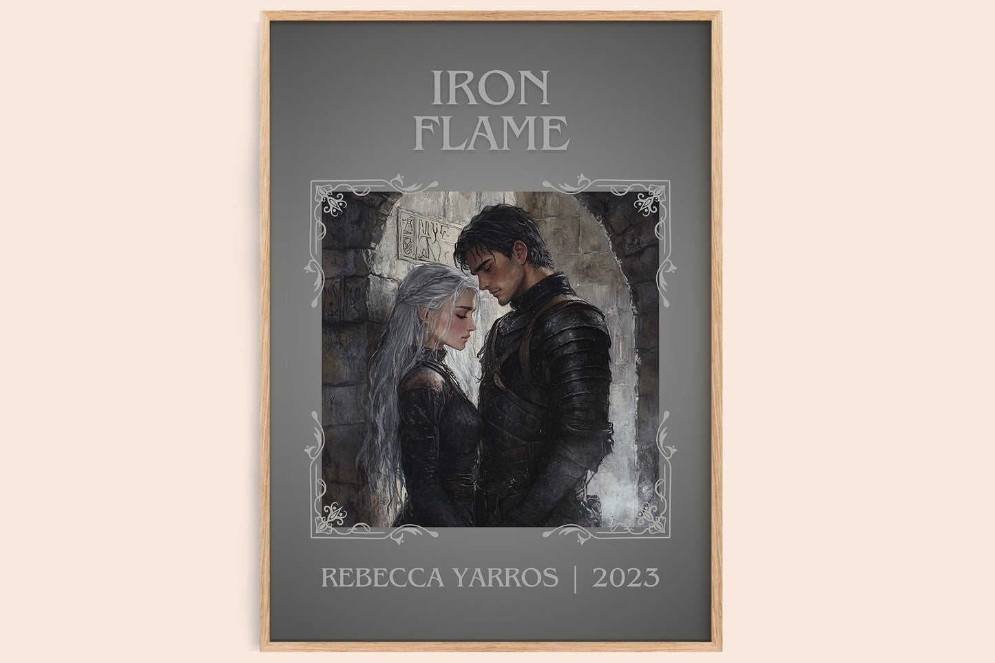 Iron Flame classic book art book poster by Rebecca Yarros – framed literary art print