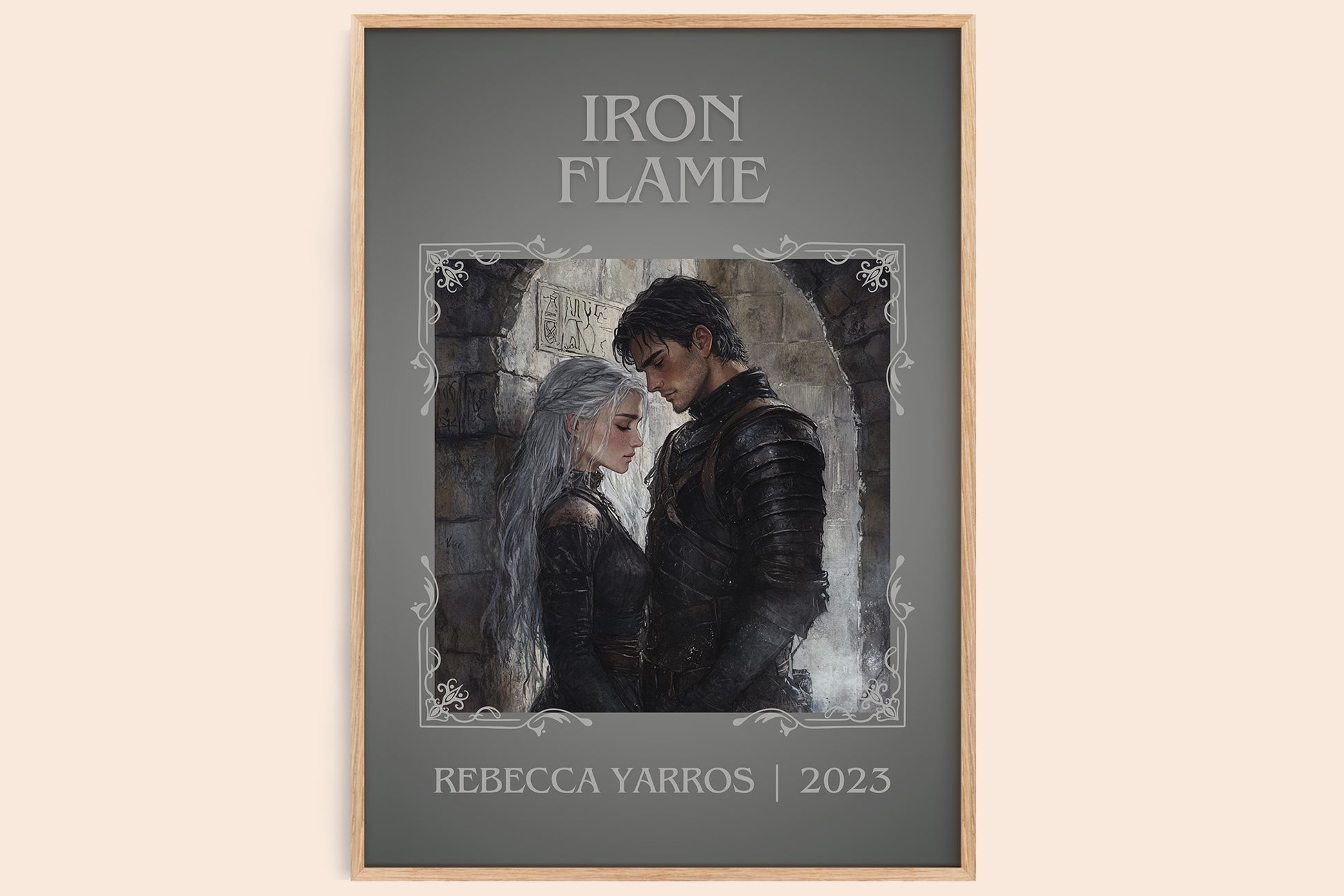 Iron Flame classic book art book poster by Rebecca Yarros – framed literary art print