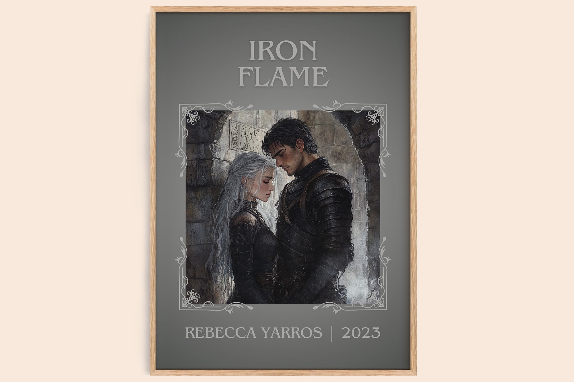 Iron Flame classic book art book poster by Rebecca Yarros – framed literary art print