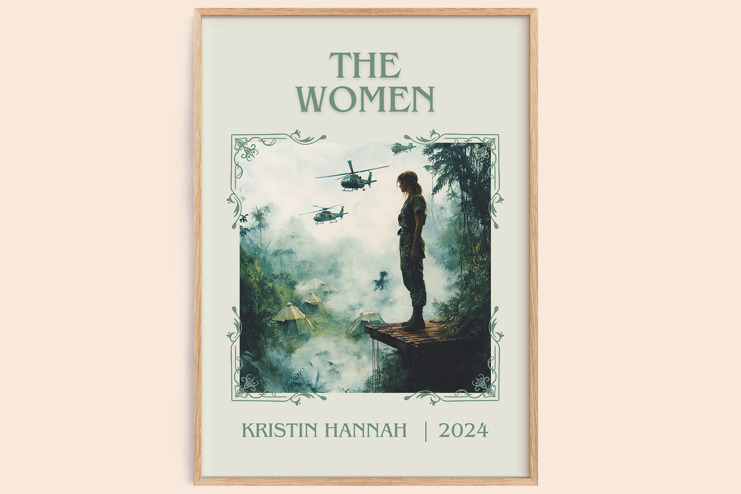 The Women classic book art book poster by Kristin Hannah – framed literary art print