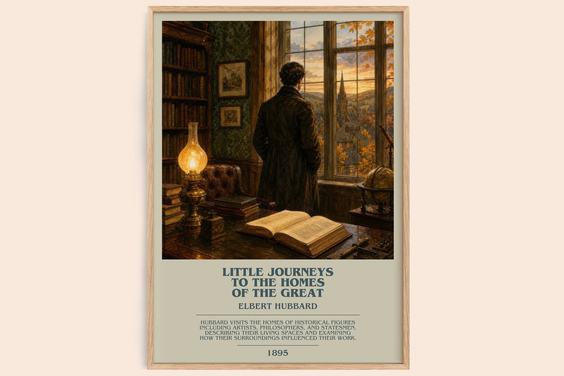 Little Journeys To The Homes Of The Great bookish book poster by Elbert Hubbard – framed literary art print