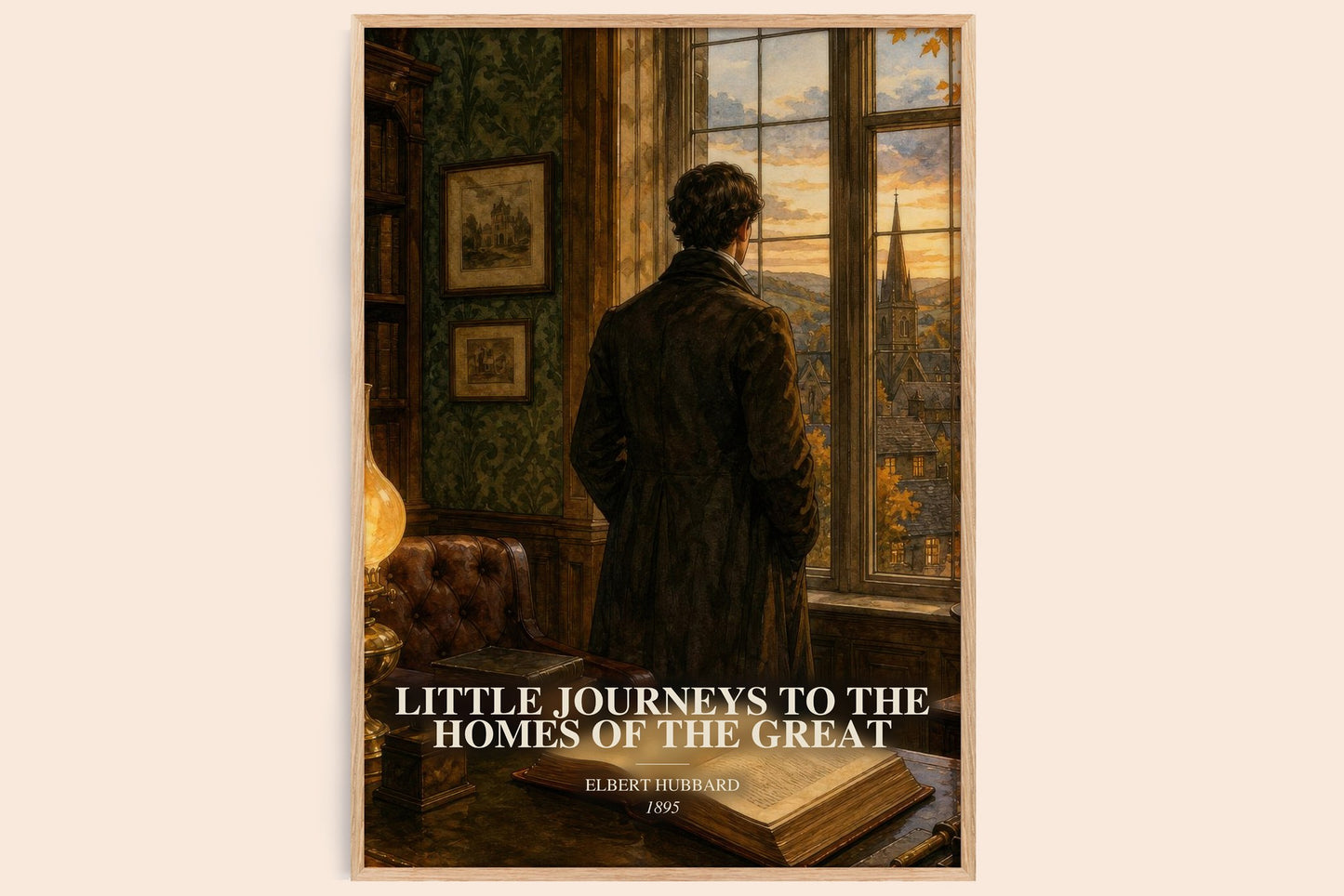 Little Journeys To The Homes Of The Great watercolour book poster by Elbert Hubbard – framed literary art print