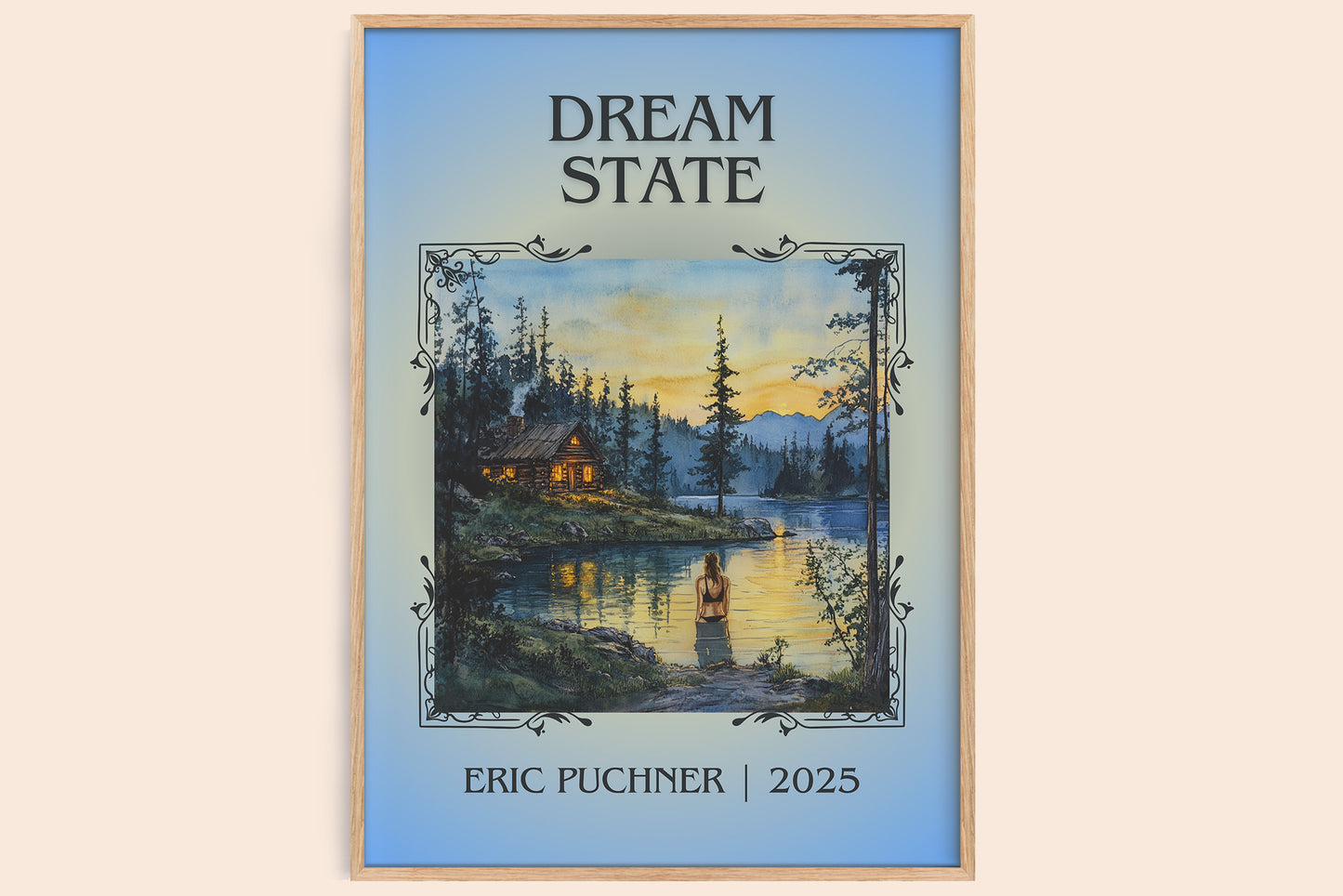 Dream State classic book art book poster by Eric Puchner – framed literary art print