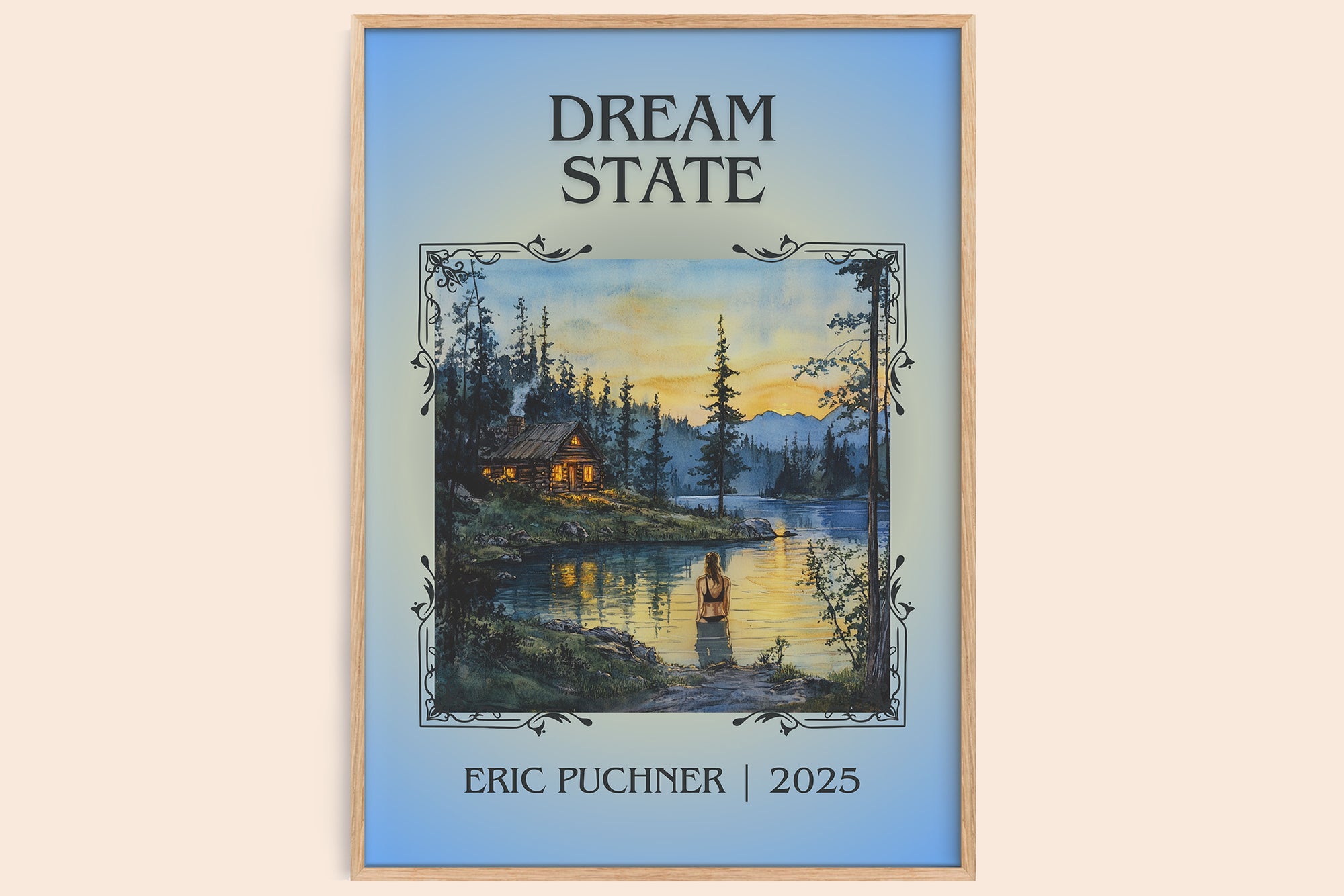 Dream State classic book art book poster by Eric Puchner – framed literary art print