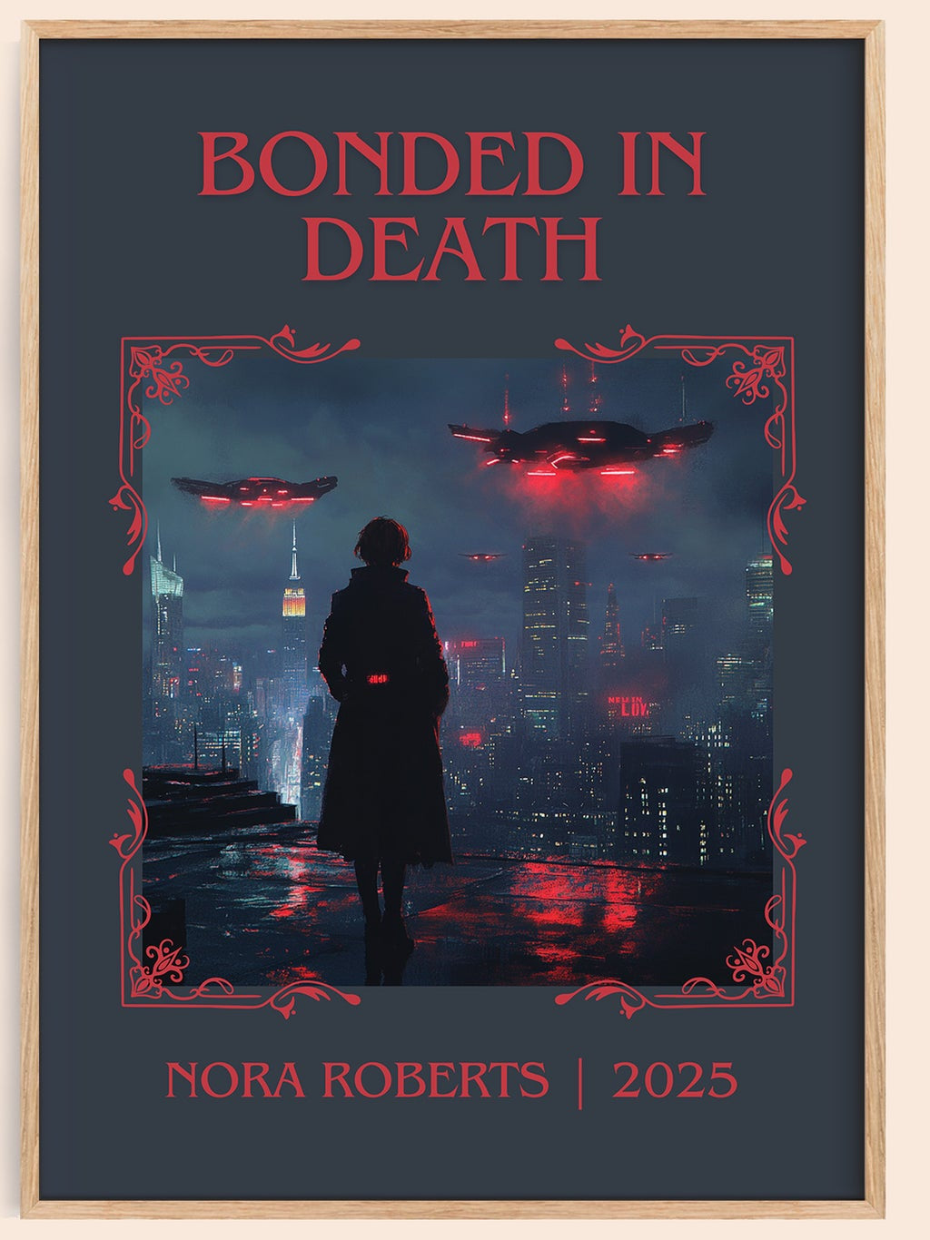Bonded in Death classic book art book poster by J. D. Robb – framed literary art print