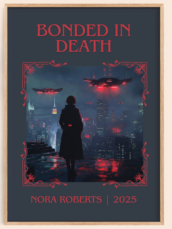 Bonded in Death classic book art book poster by J. D. Robb – framed literary art print