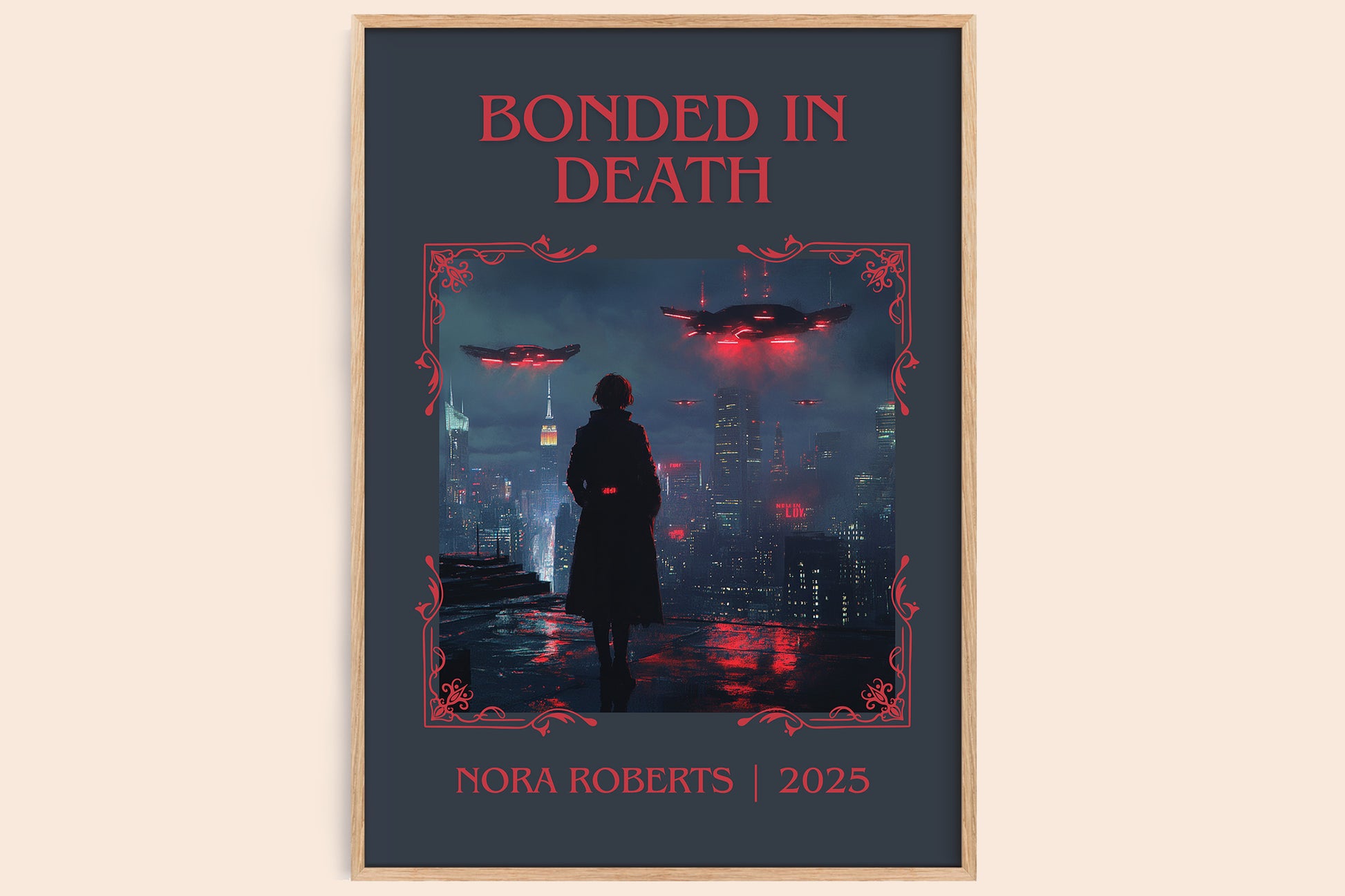 Bonded in Death classic book art book poster by J. D. Robb – framed literary art print